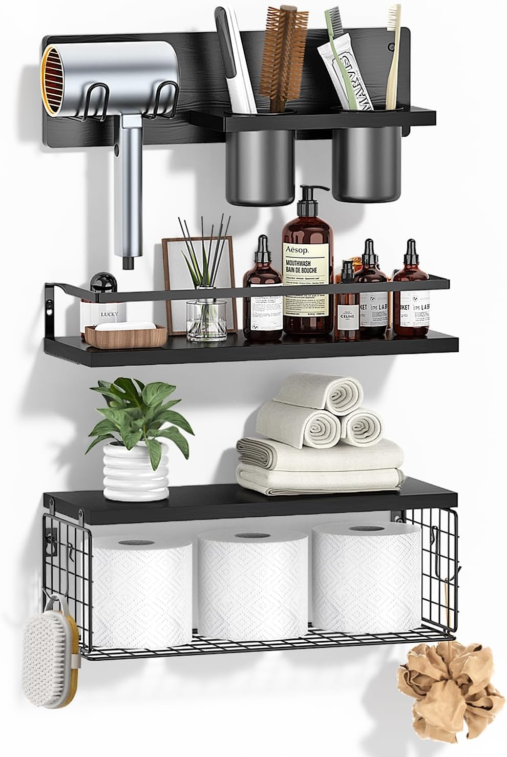 Versatile Floating Storage Shelf for Bathroom Bedroom Kitchen and Living Room