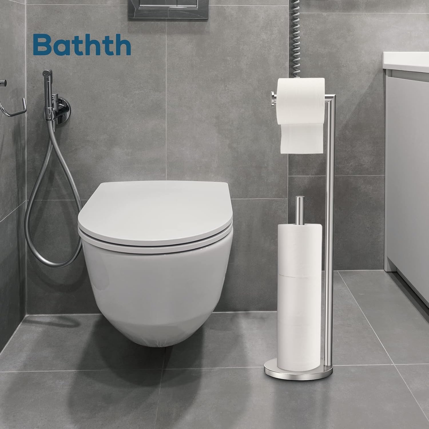 Sturdy Nickel-Finish Toilet Paper Holder - Space-Saving Easy to Install