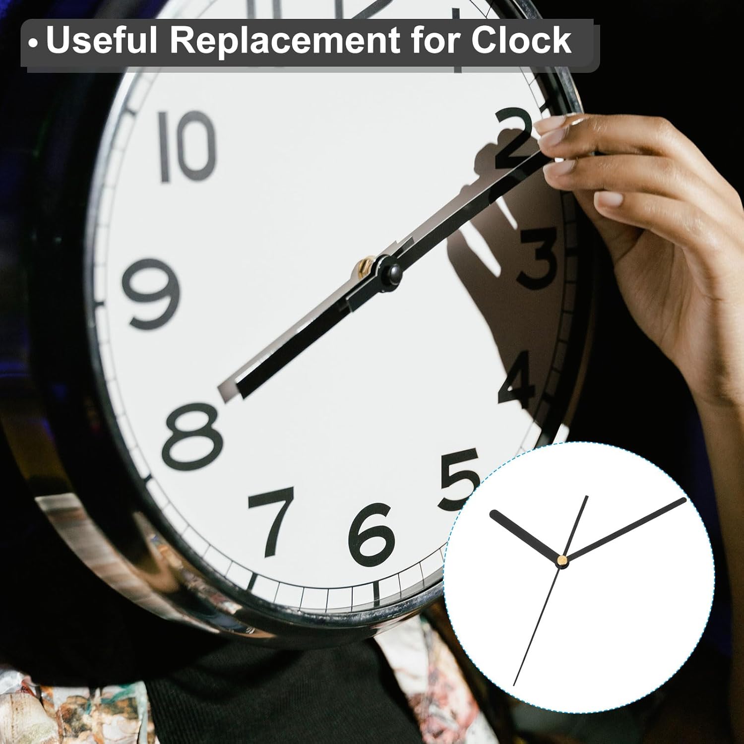Aluminum Replacement Wall Clock Hands Kit 14 Set White Quiet Durable