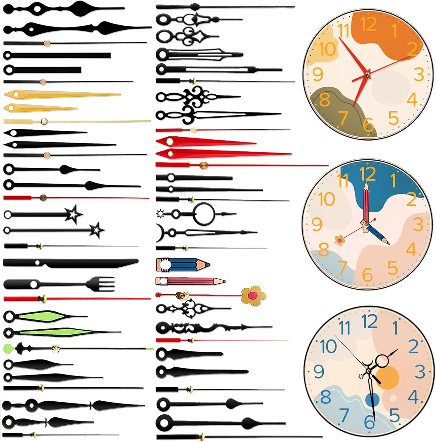 20-Style Paraor Clock Hands Kit for DIY Repair Clock Parts