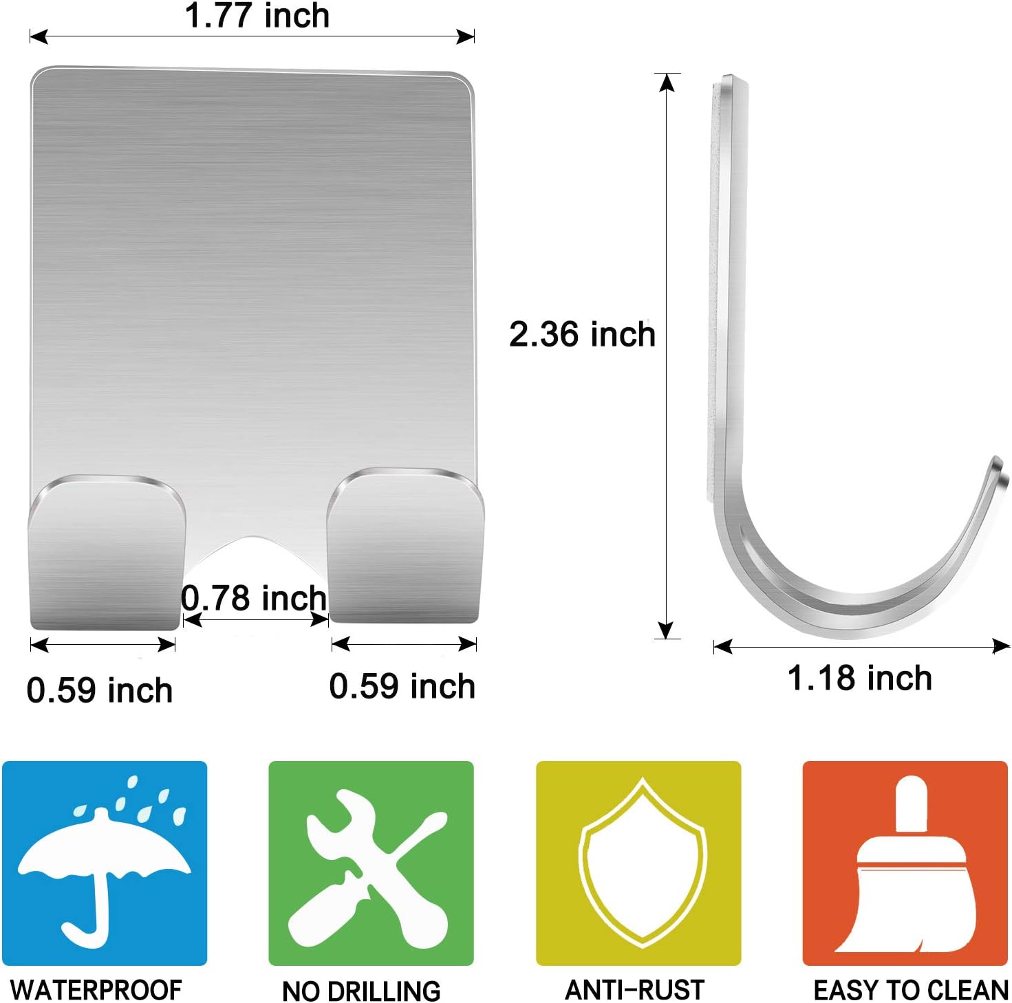 Dual Stainless Steel Razor Hangers for Bath Kitchen