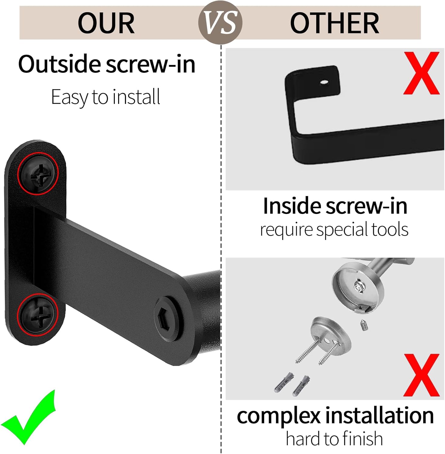 JUYSON 30-Inch Matte Black Towel Bar