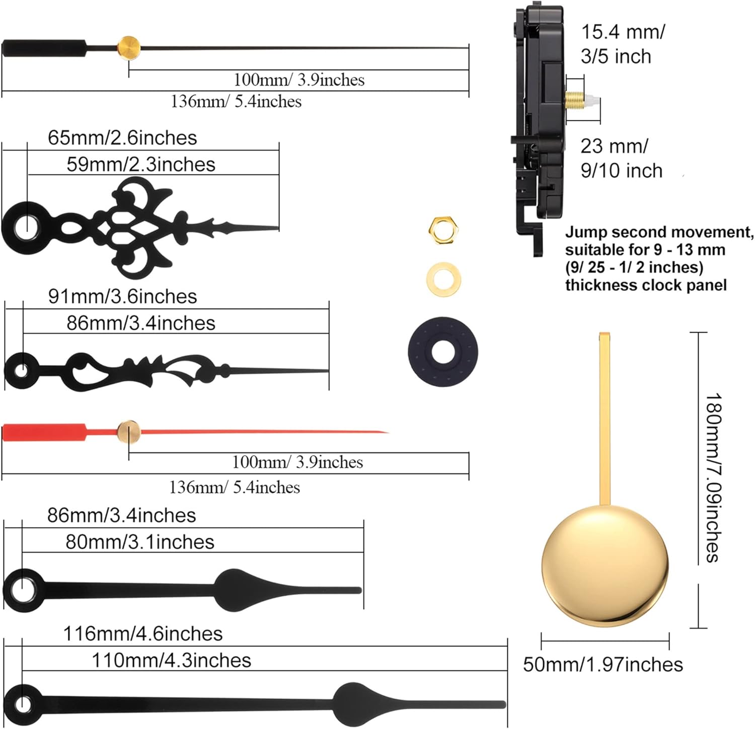 Quartz Pendulum Clock Movement Mechanism for DIY Repair