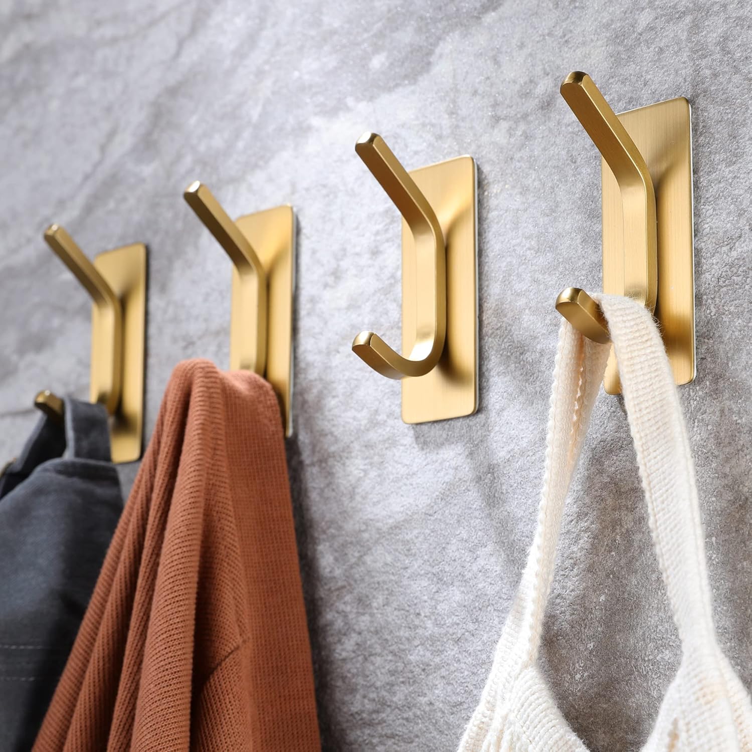 Taozun Gold Stainless Steel Adhesive Clips for Bathroom Bedroom