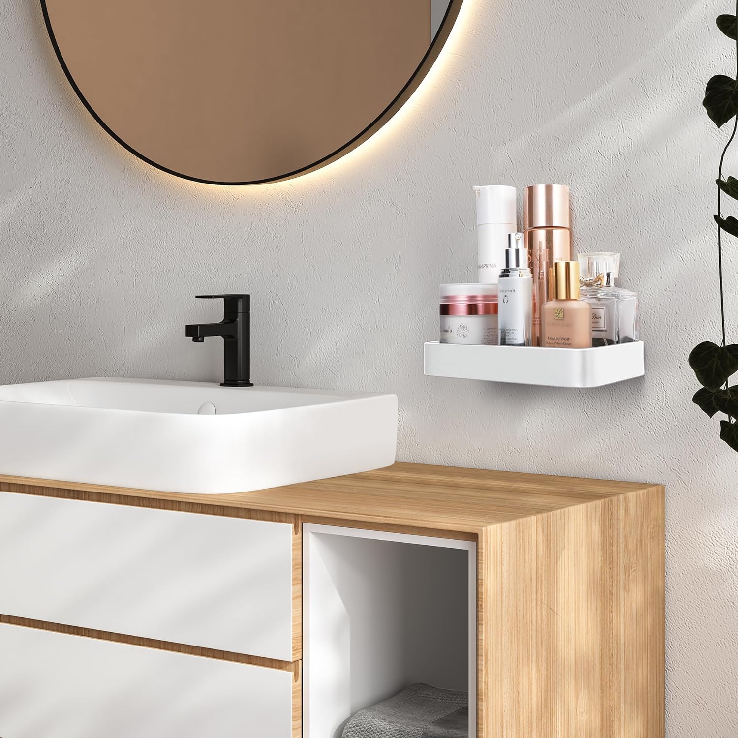 Z Metnal Rust-Resistant Floating Wall Organizer for Bathrooms
