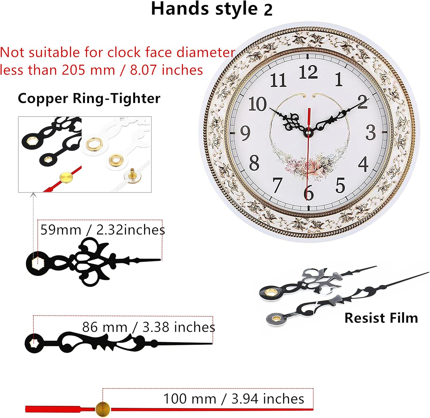 Versatile Pendulum Clock Movement with 3 Replacement Hands