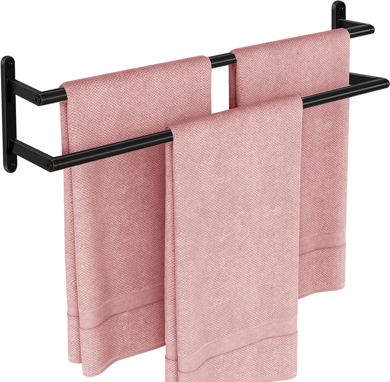 Double Towel Bar for Bathroom - Stainless Steel Wall-Mounted Towel Holder