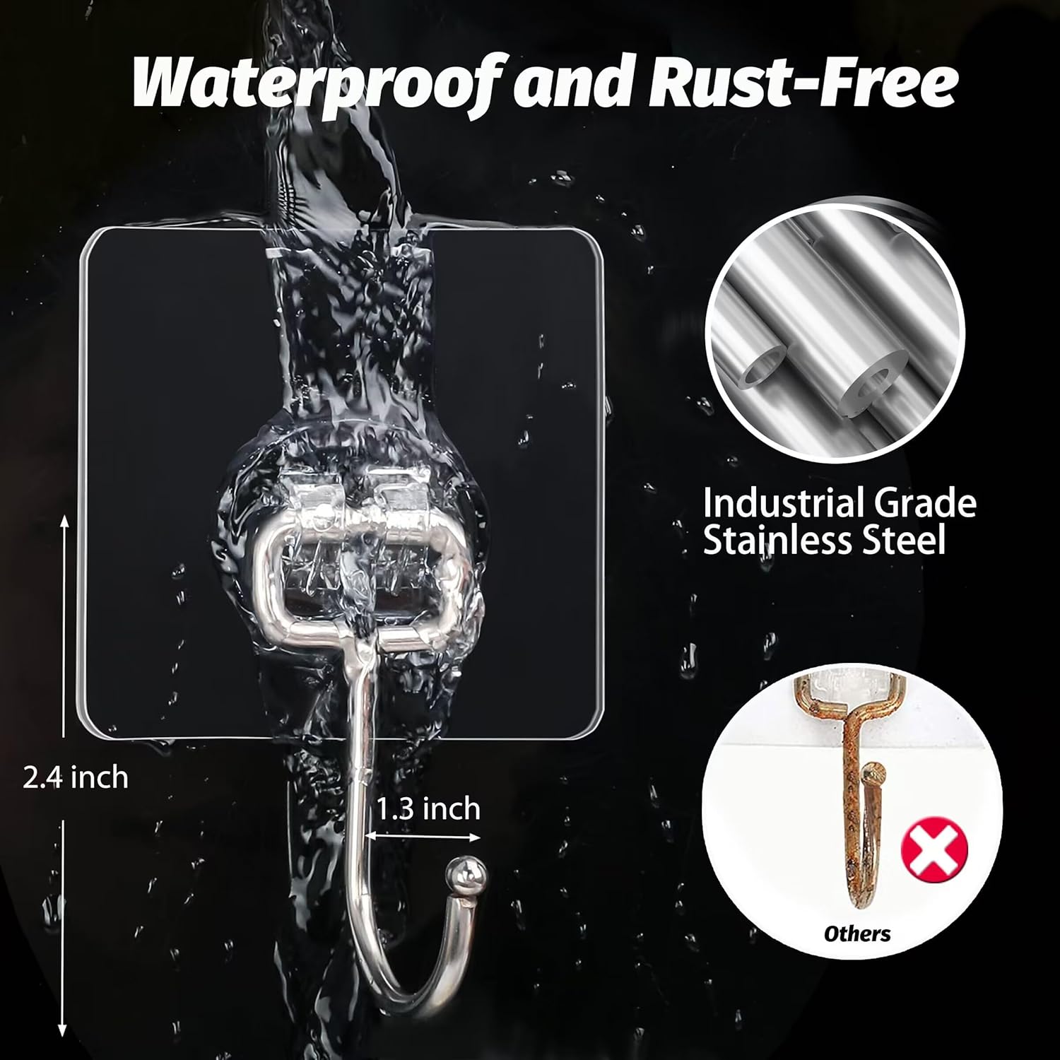 Heavy-Duty Transparent Adhesive Wall Hooks for Home Use - 16-Piece