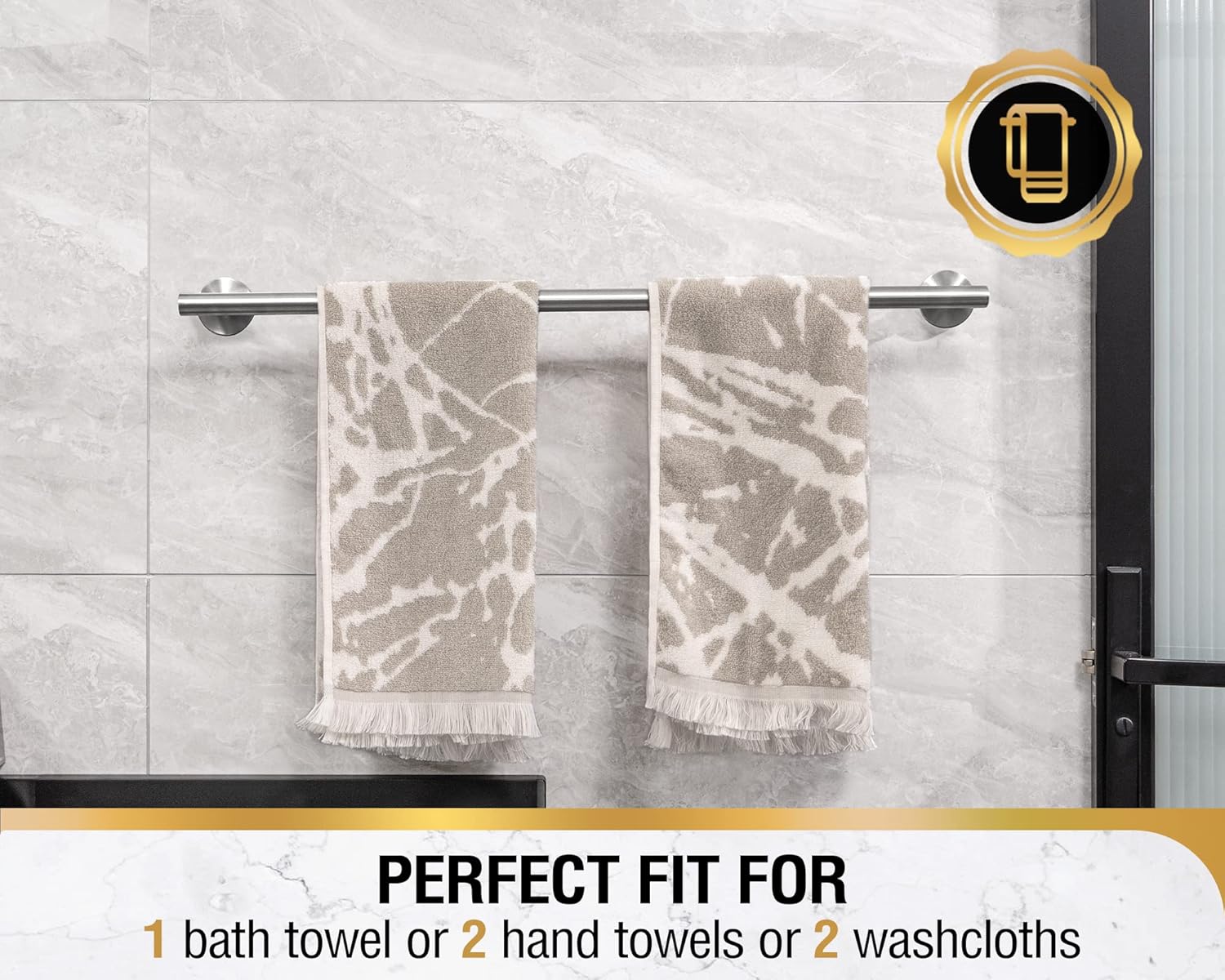 HITSLAM 257-Inch Brushed Nickel Towel Bar