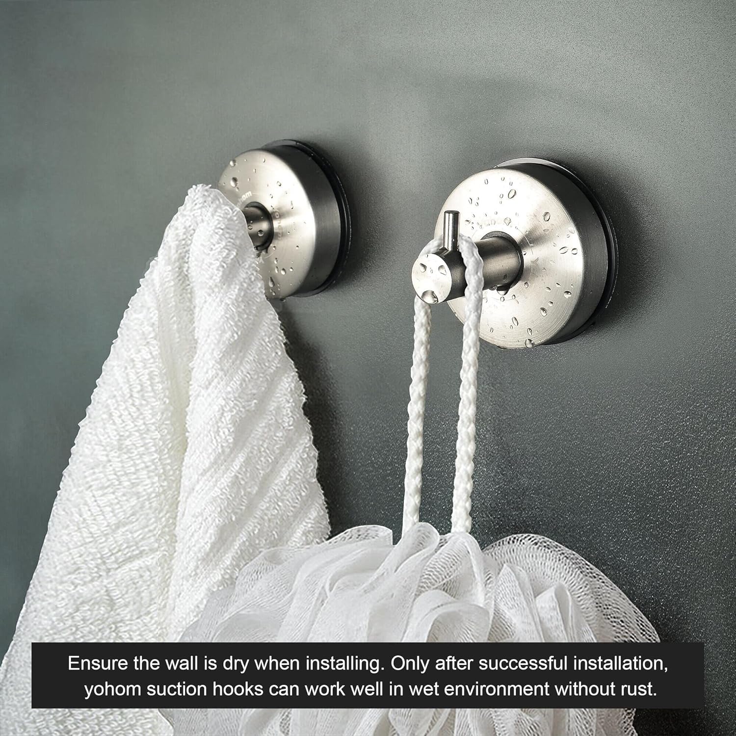 YOHOM Stainless Steel Vacuum Suction Cup Bathroom Shower Holder