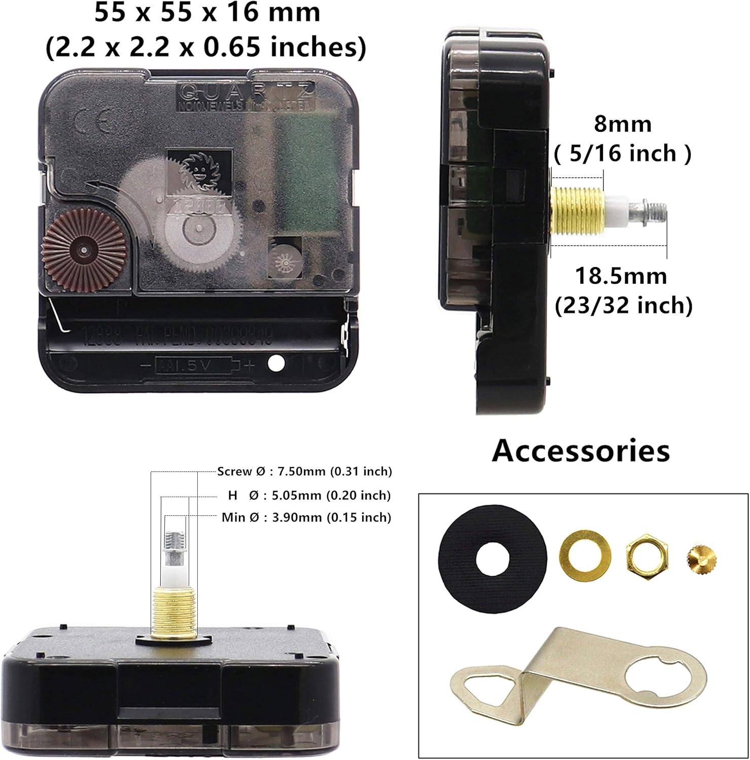 12888 Quartz Digital Wall Clock Movement Mechanism