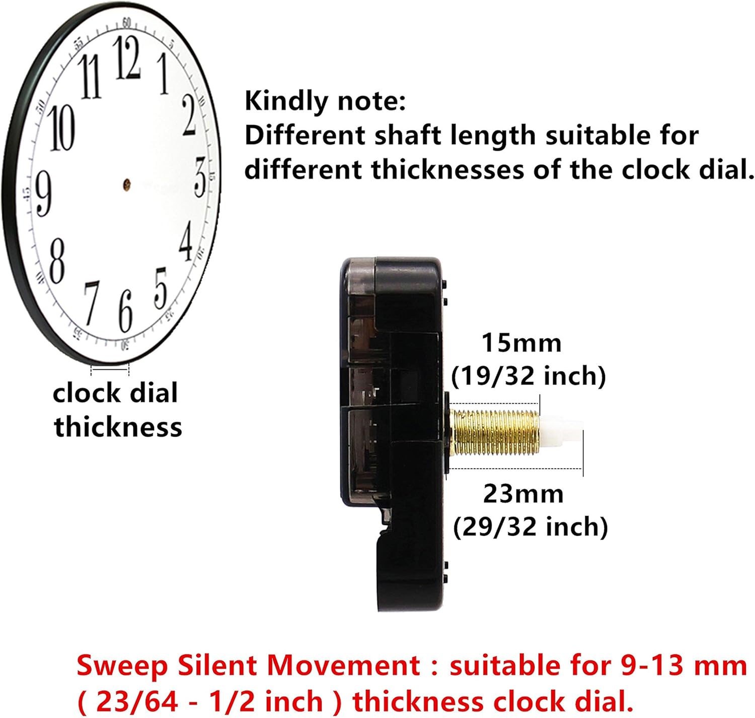 Sweep Silent Movement Wall Clock Kit