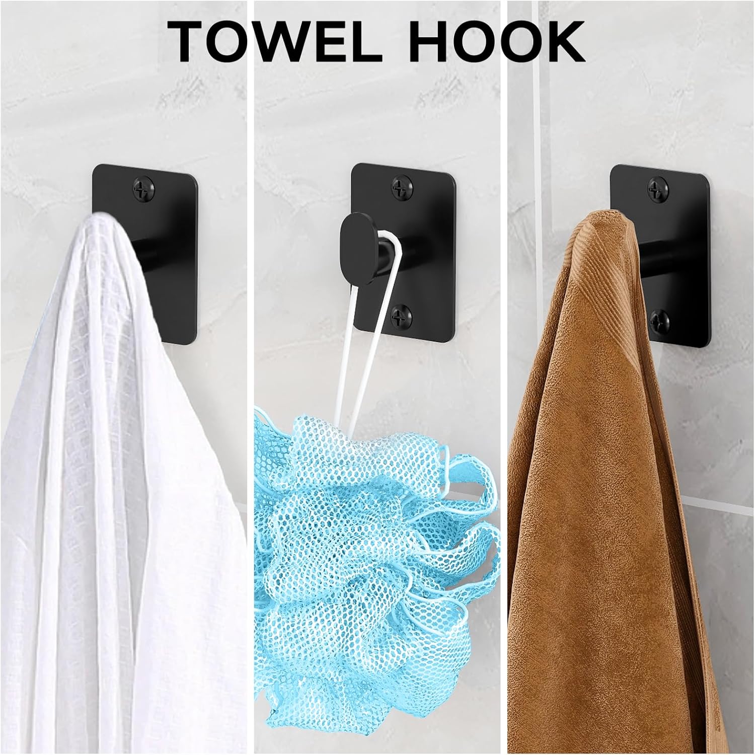 Sturdy 4-Piece Bathroom Hardware Set with Matte Black Finish