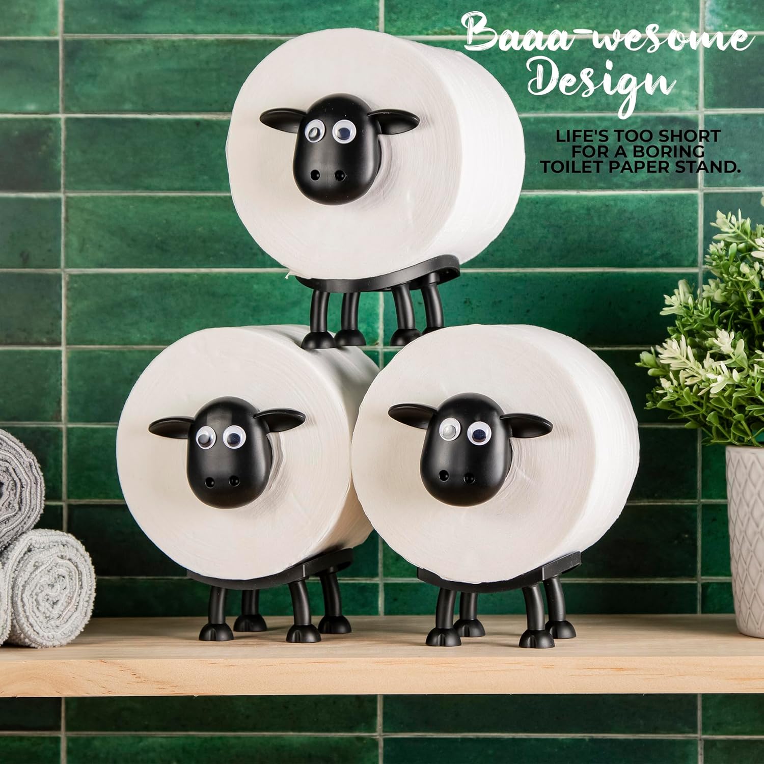 party 3D printed cool sheep toilet paper holder set for bathroom