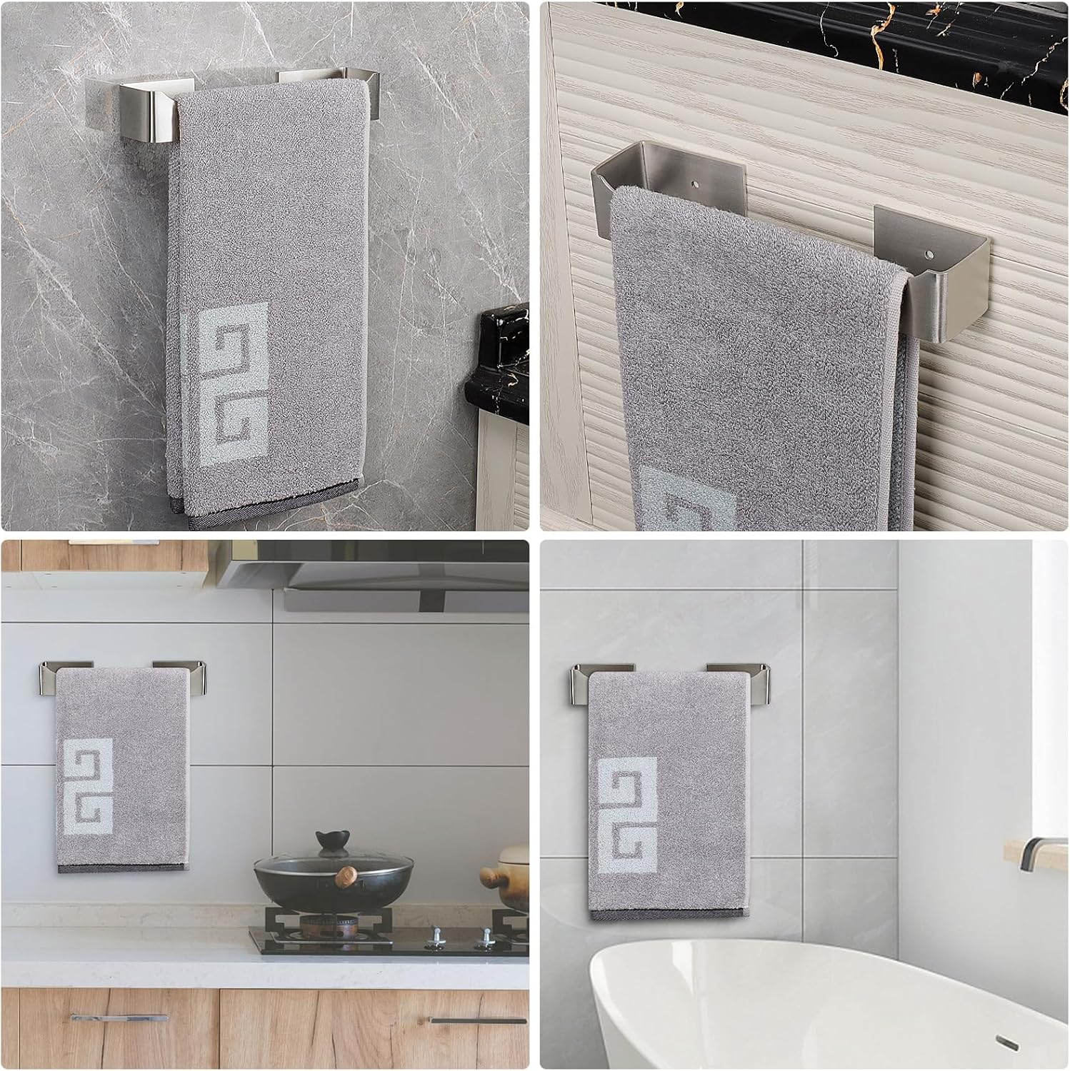 NearMoon Self-Adhesive Hand Towel Holder Rust-Resistant Towel Rack