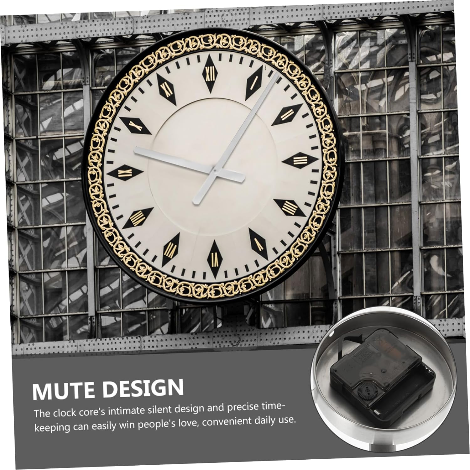 Amosfun DIY Wall Clock Hands Kit Metal 3D Dial Movement