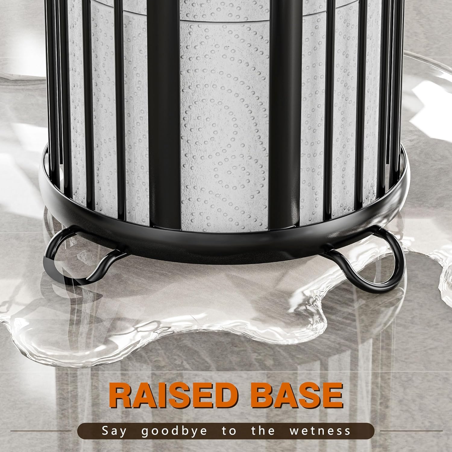 Bunoxea Freestanding Toilet Paper Holder Modern Black