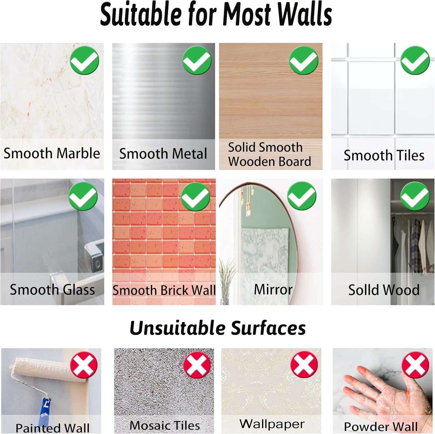 Heavy-Duty Transparent Adhesive Wall Hooks for Home Use - 16-Piece