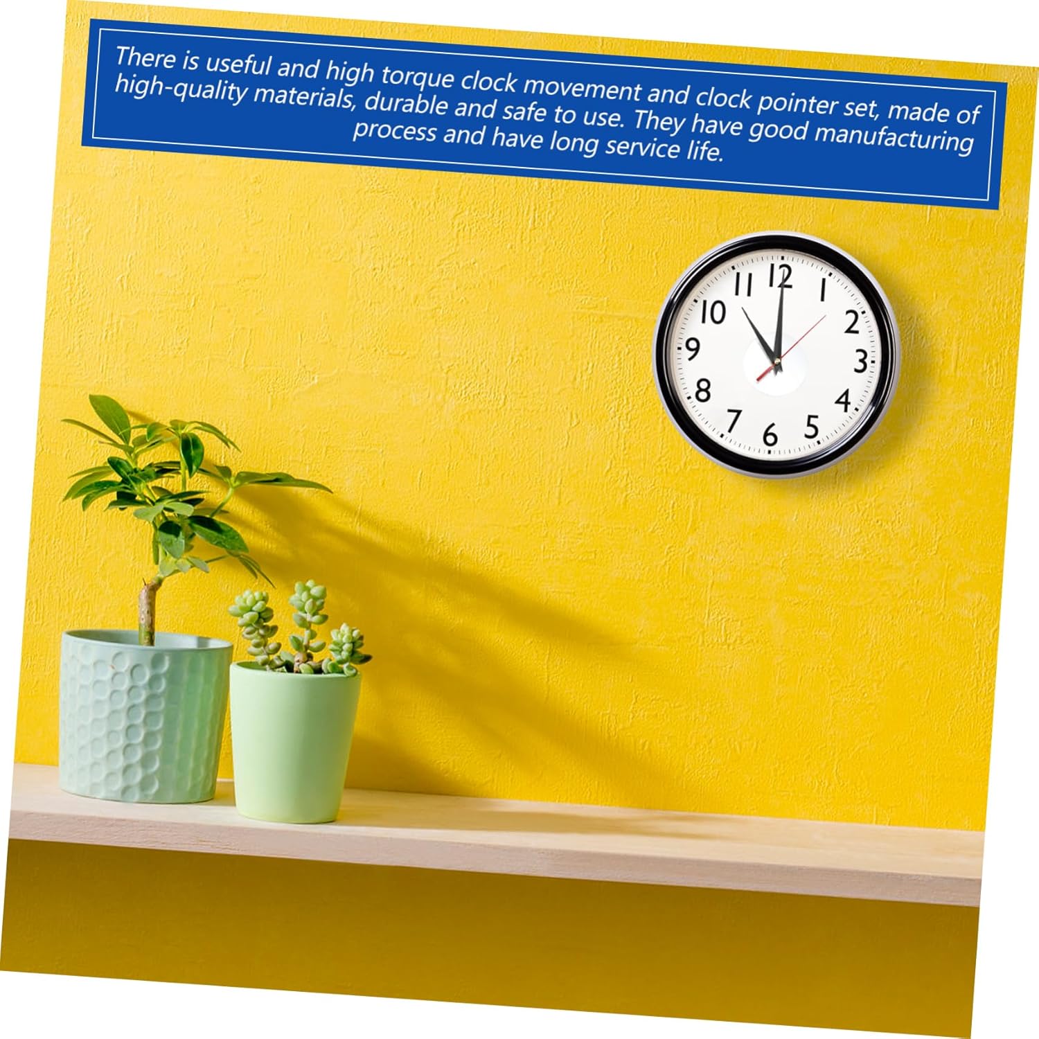 BUTIFULSIC Acrylic Aluminum Alloy Torque Clock Mechanism Set for Wall Clocks