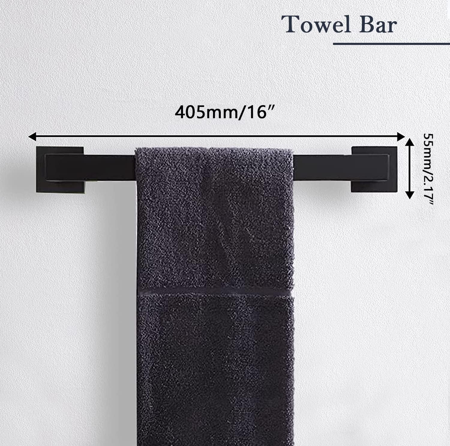 5-Piece Stainless Steel Bathroom Towel Bar Set for Wall-Mounted Use