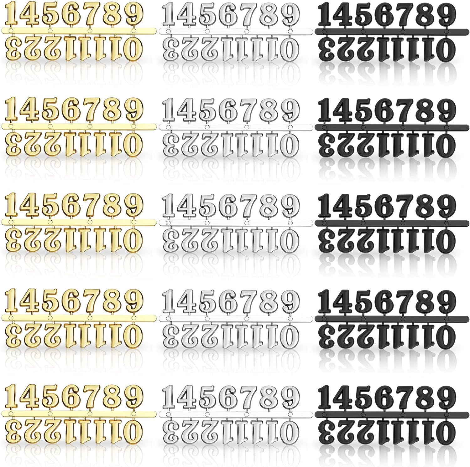 Clock Numbers Kit BlackSilverGold Clock Numbers Replacement 15 Pieces