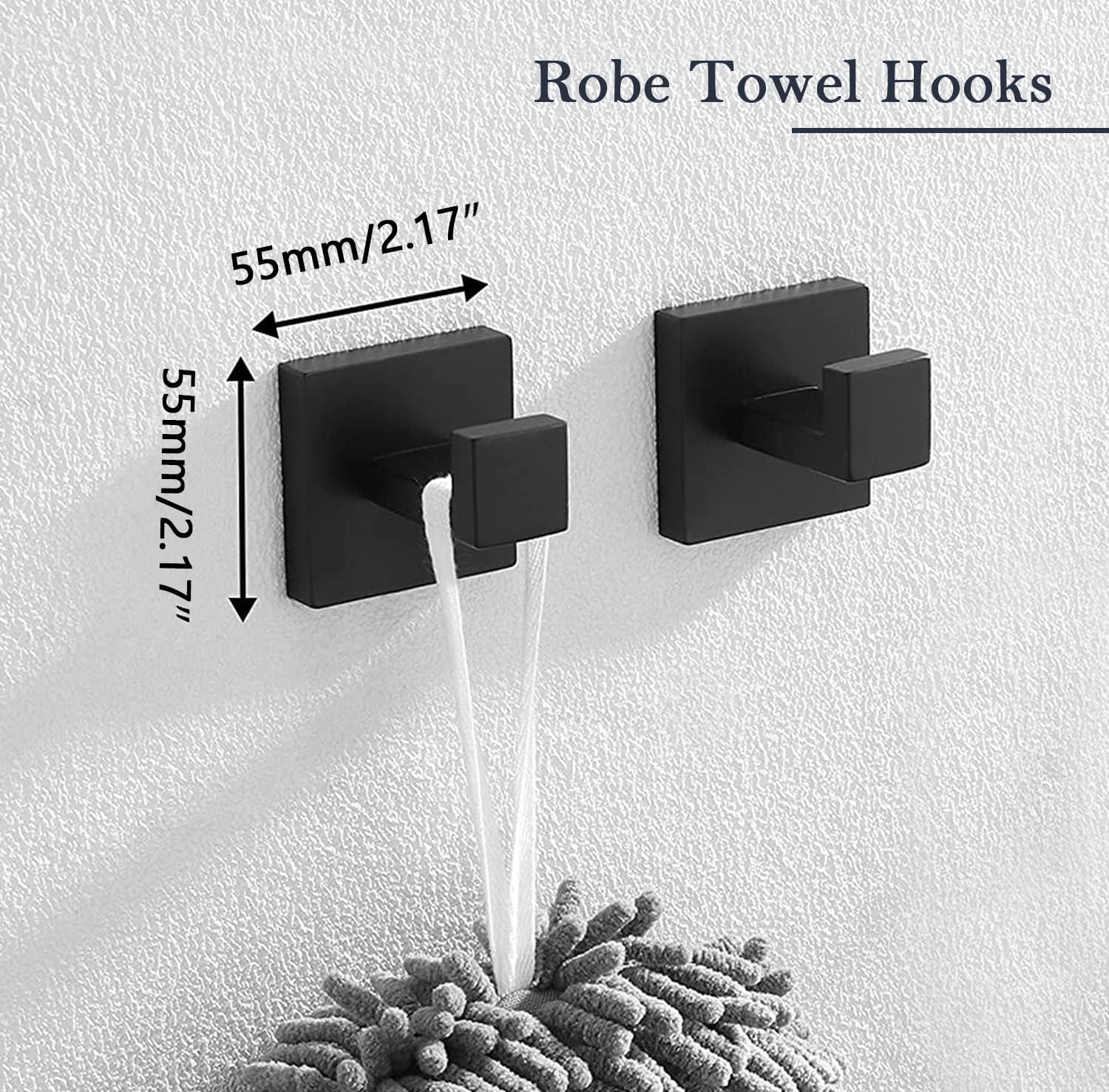 5-Piece Stainless Steel Bathroom Towel Bar Set for Wall-Mounted Use