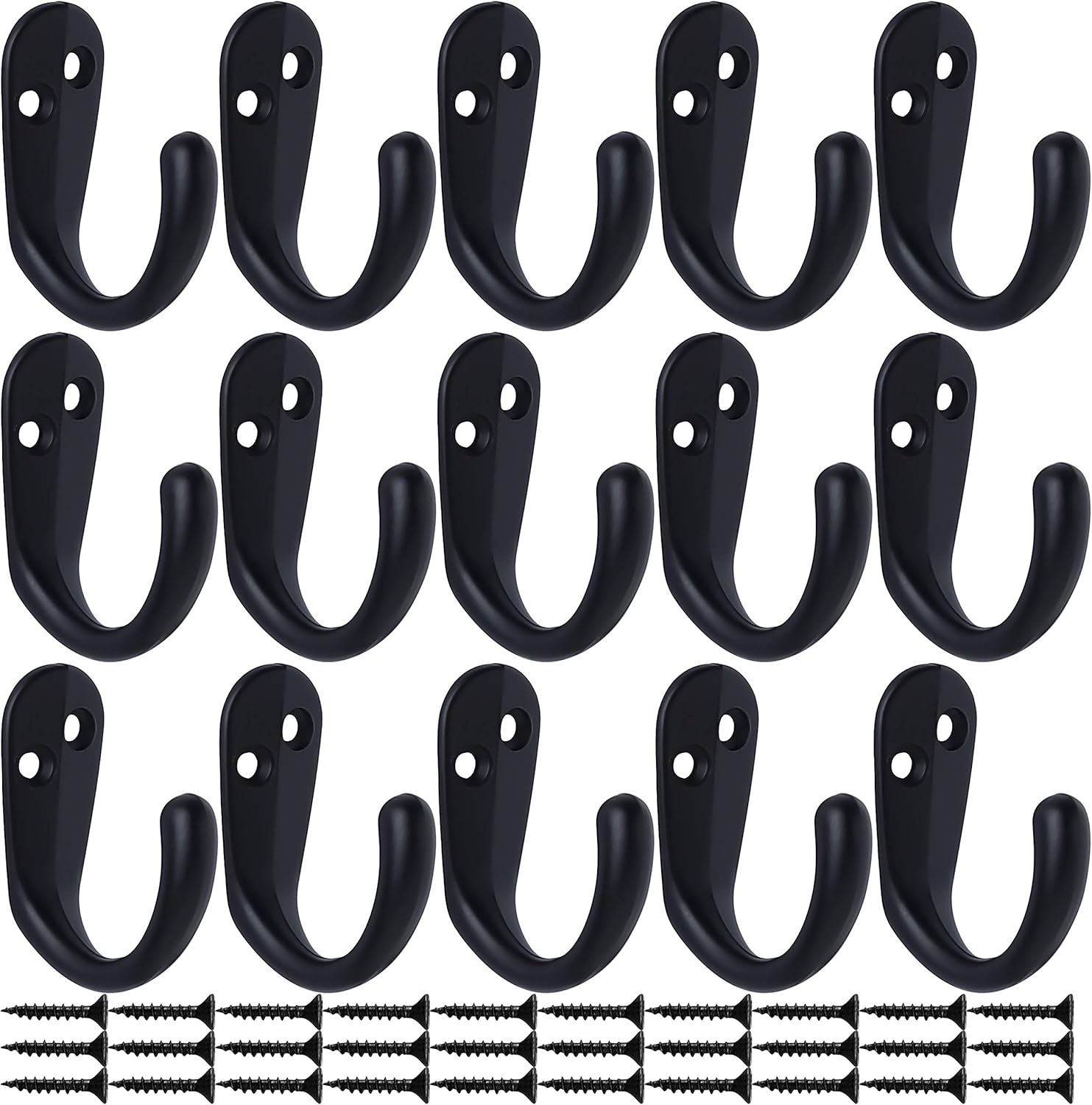 15-Piece Folding Wall-Mounted Coats Towels Hooks for Home Use