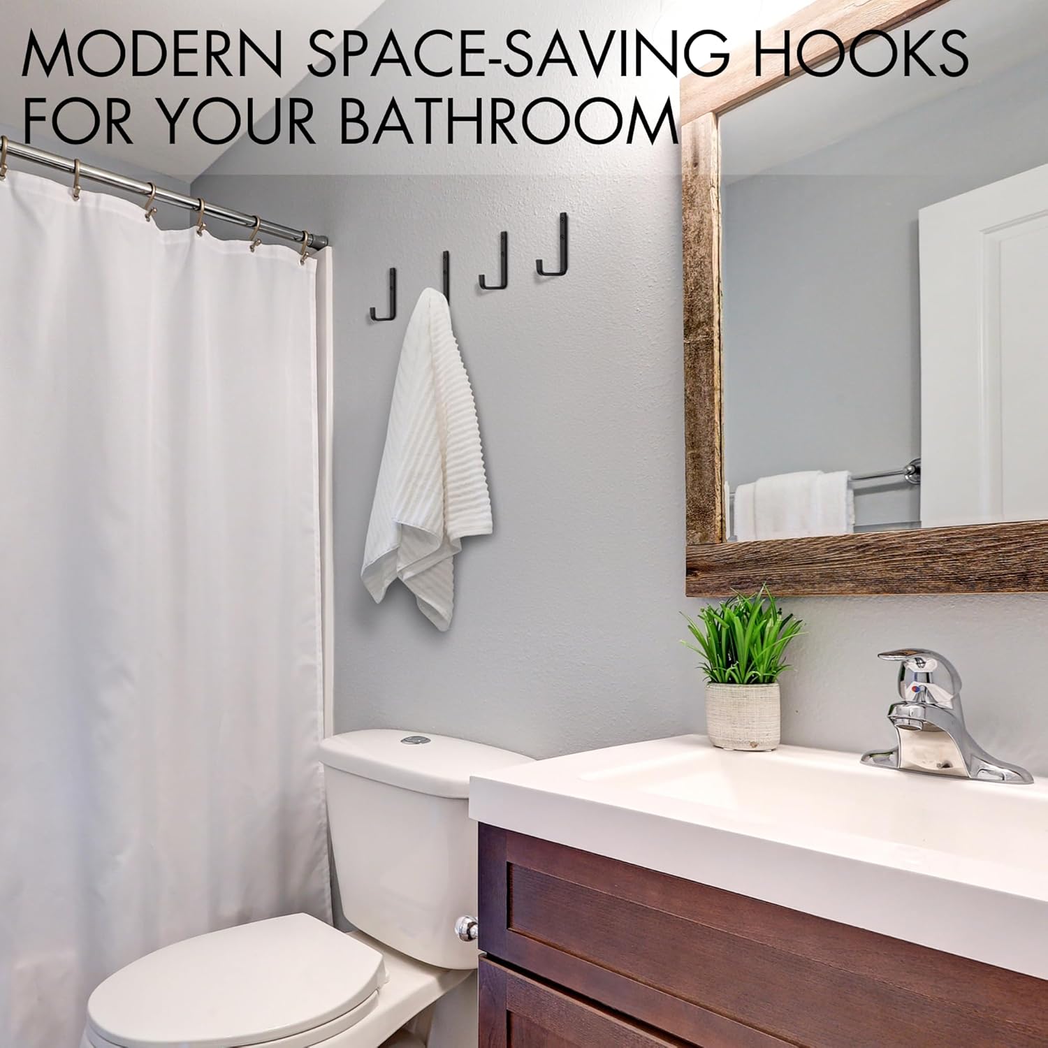 Stylish Matte Black Bathroom Towel Hangers