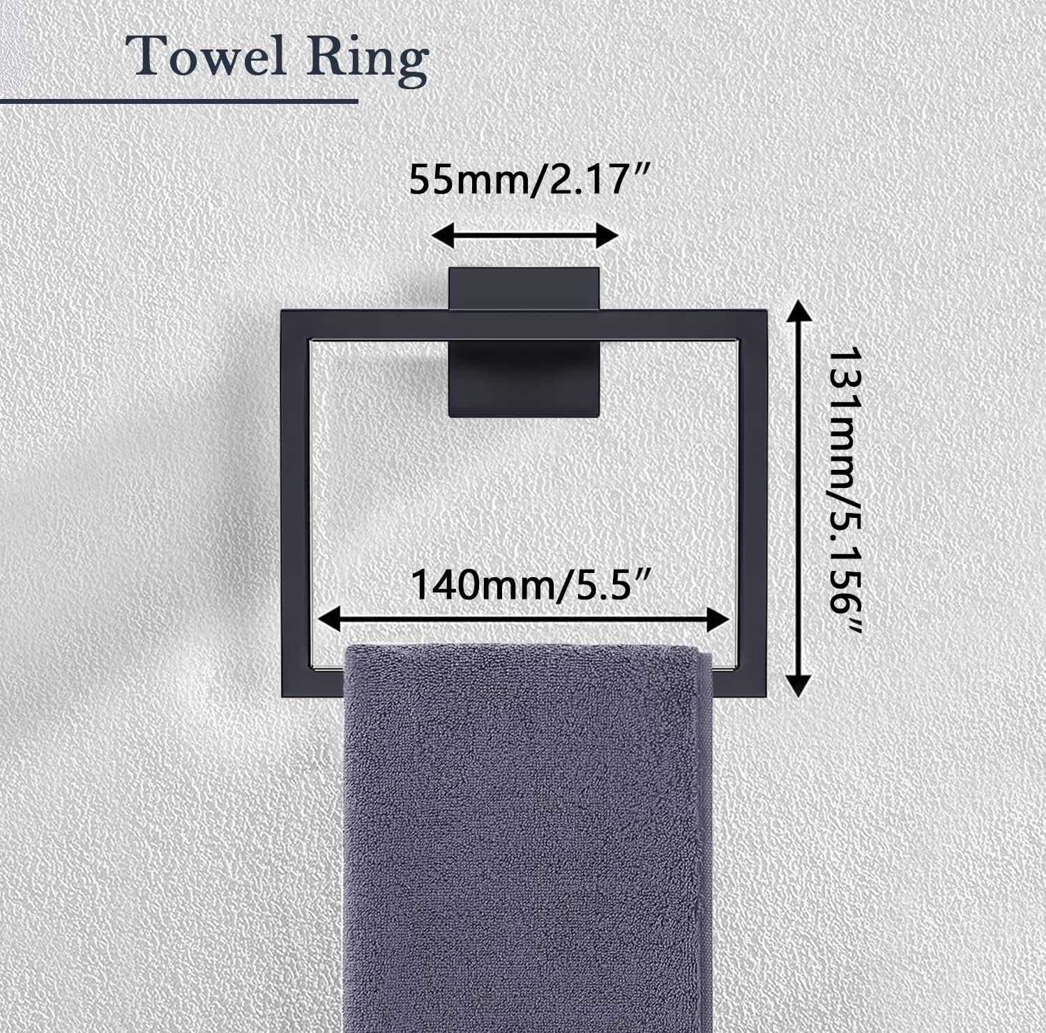 5-Piece Stainless Steel Bathroom Towel Bar Set for Wall-Mounted Use