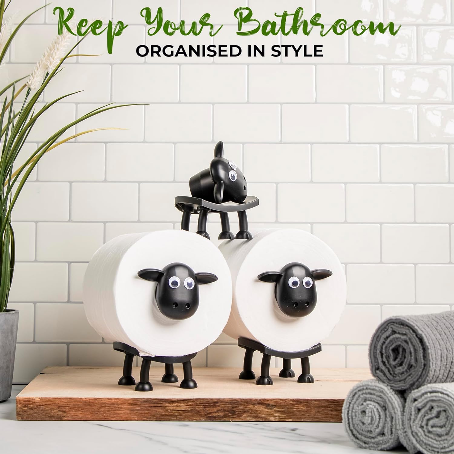 party 3D printed cool sheep toilet paper holder set for bathroom