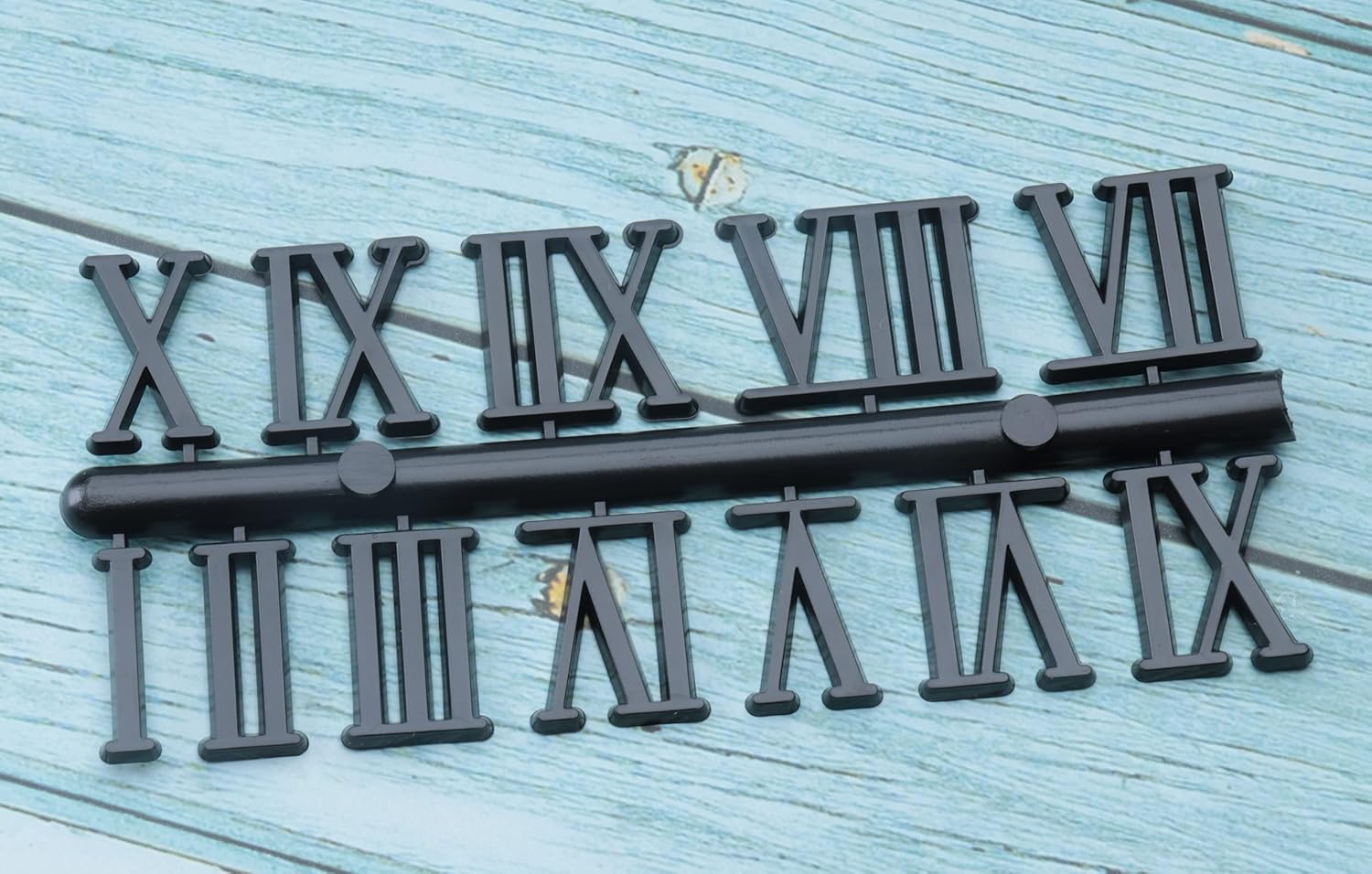 Two-Piece Arabic Roman Clock Numeral Kit Black