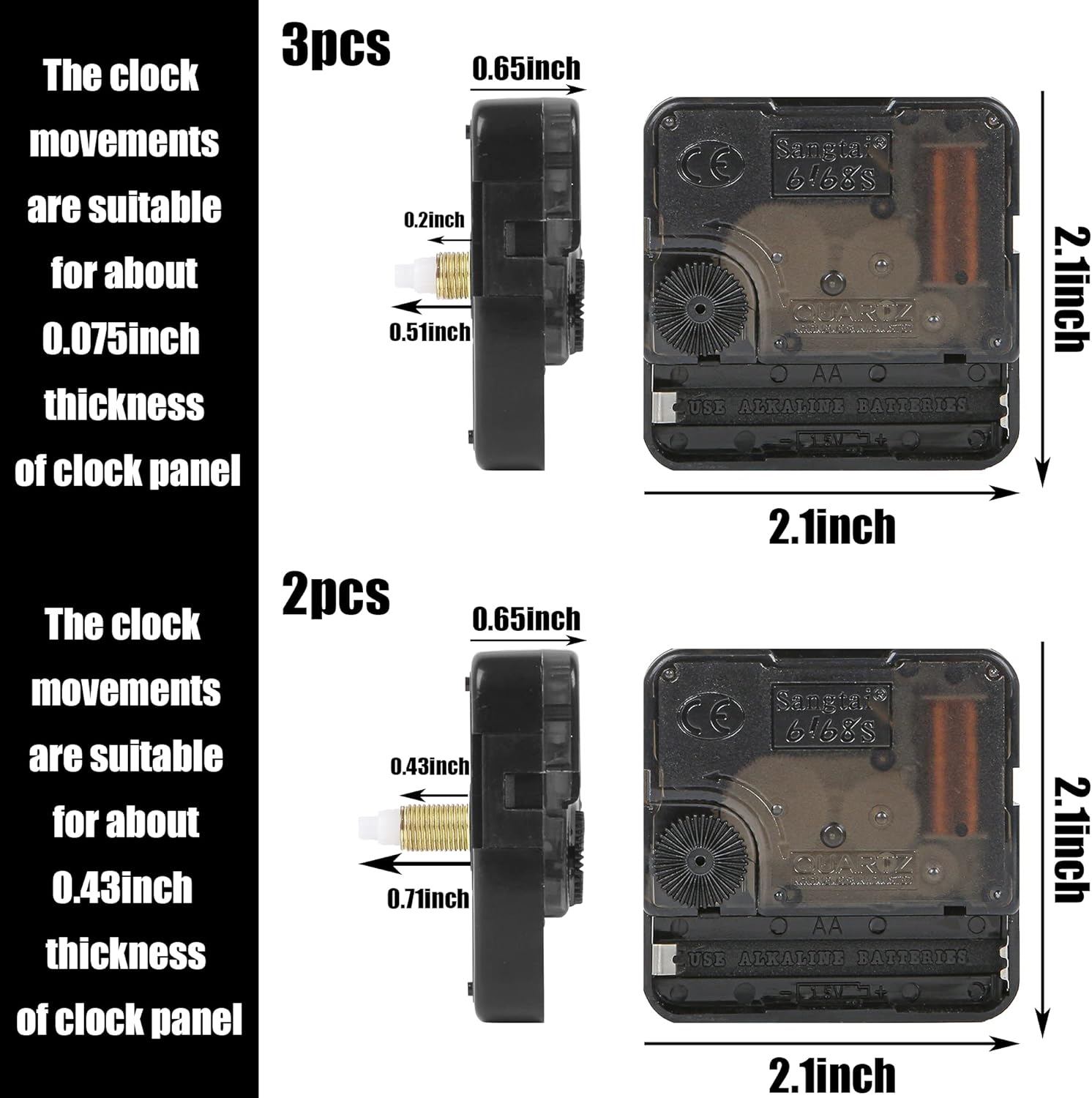 Precision quartz clock movement kit for DIY repair