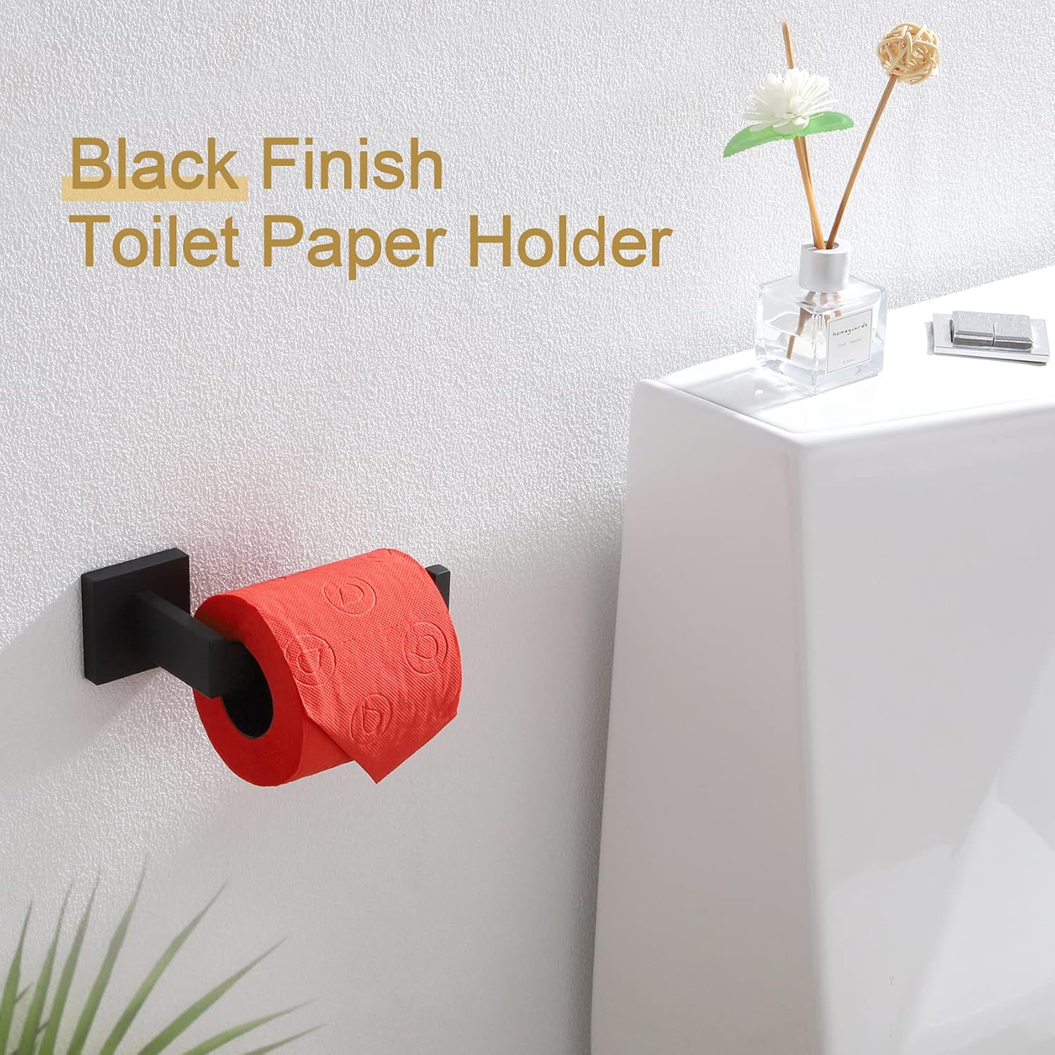 Black Stainless Steel Toilet Paper Holder