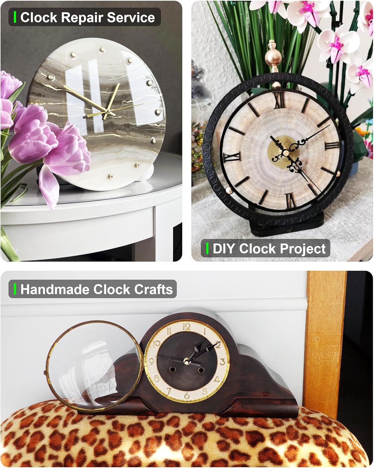 Clock Hands Only Silver 8 Set