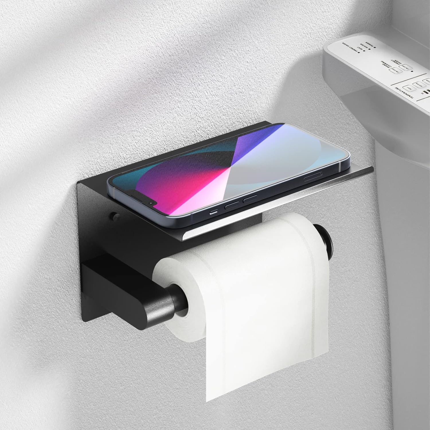Effortlessly Mount Your Toilet Paper with 5-in-1 Storage Solution