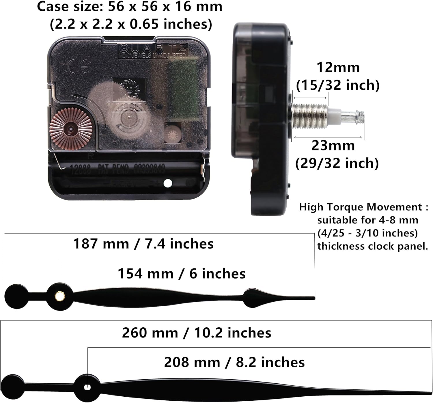 Premium Battery-Operated Clock Movement Parts for DIY Clocks