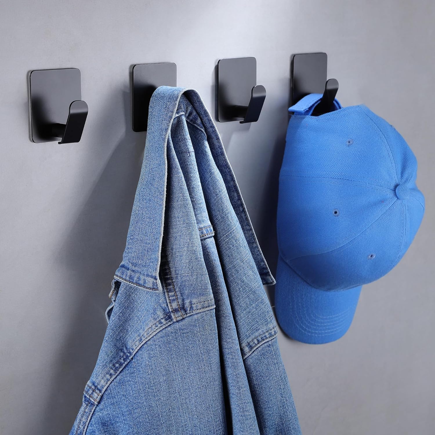 Taozun Adhesive Towel Hooks 4-Pack Stainless Steel Rust and Oil Proof