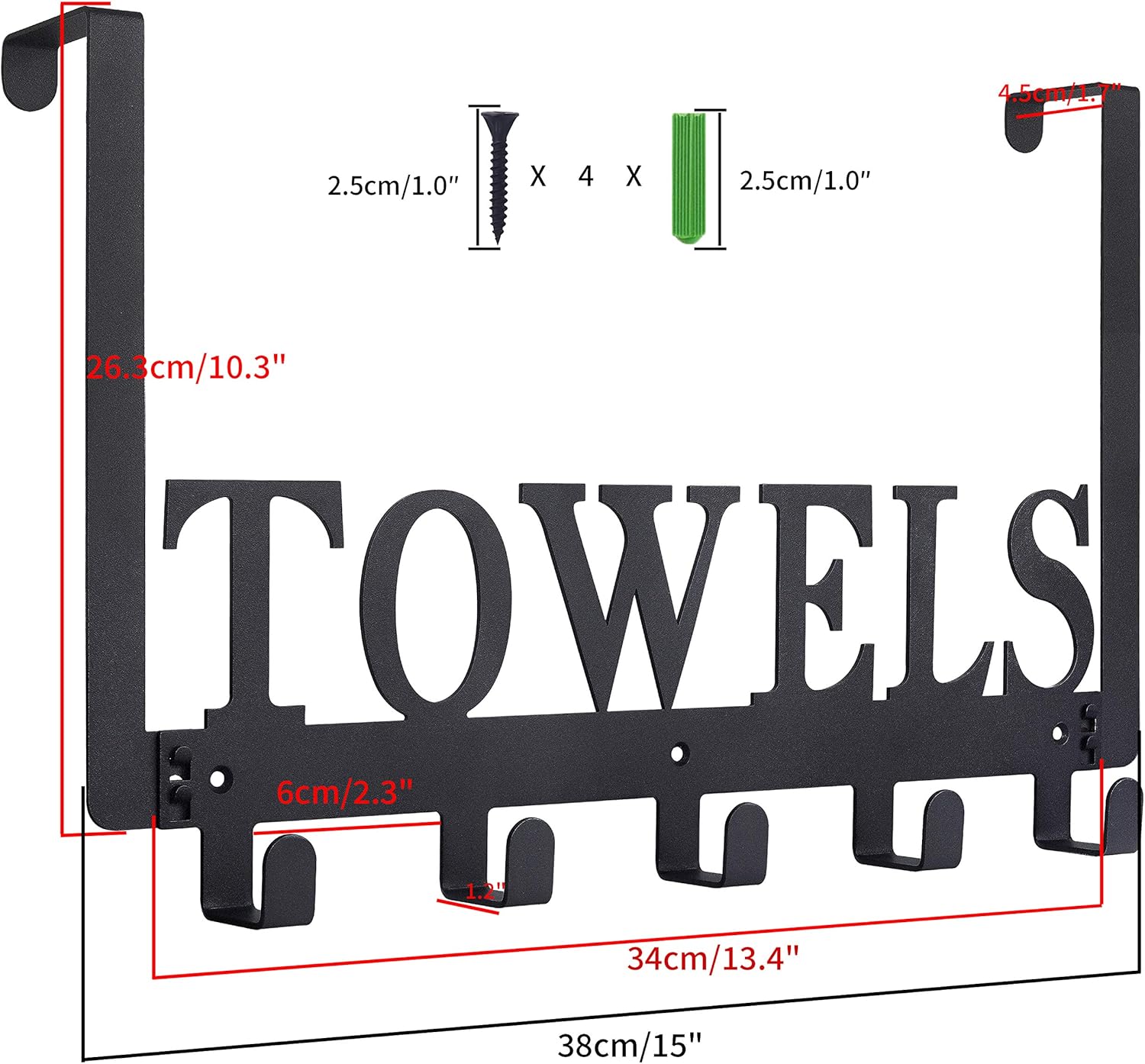 Adjustable Towel Holder Door Mount