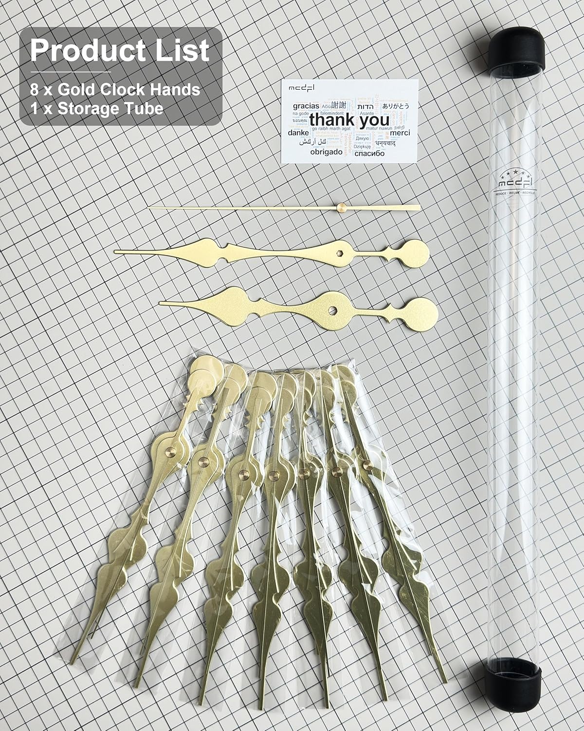 Easy Clock Hands Replacement Kit - 8 Pcs for Your Wall Table Clocks
