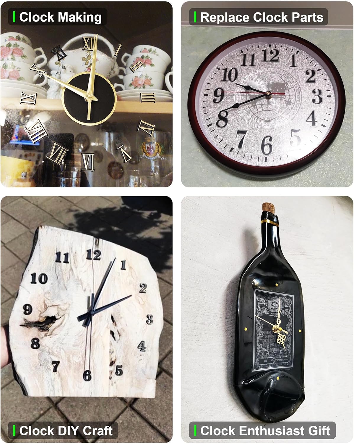 Gold Clock Kit - antique brass precision mechanism 8-pieces